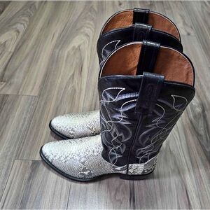 Dan Post Black and Cream Heeled Boots